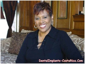 A beaming dental implant Costa Rica patient
