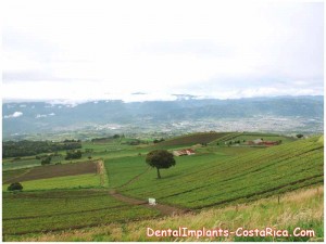 The verdant countryside in Costa Rica