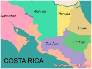 The map of Costa Rica
